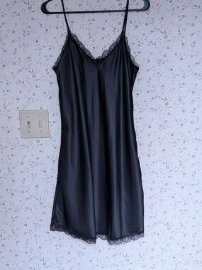 🖤 Black Lace Slip Dress Large Night Out Layer Piece Event Feminine Delicate